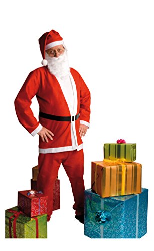 Karneval-Klamotten Weihnachtsmann Kostüm Herren Nikolaus-Kostüm Komplettkostüm Mantel Hose Weihnachtsmütze Gürtel + Bart von Karneval-Klamotten