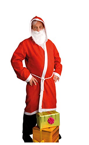 Karneval-Klamotten Weihnachtsmann Kostüm Herren Nikolaus-Kostüm Mantel rot-weiß Einheitsgröße inkl. Nikolaus-Bart von Karneval-Klamotten