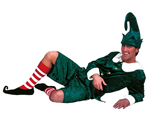 Karneval-Klamotten Weihnachtswichtel Weihnachtself Weihnachtshelfer Kostüm Herren grün-weiß Weihnachten Komplett-Kostüm von Karneval-Klamotten