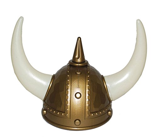 Karneval-Klamotten Wikinger-Helm für Erwachsene Gold braun mit Hörner Nordmann-Helm Karneval Hut Wikinger von Karneval-Klamotten