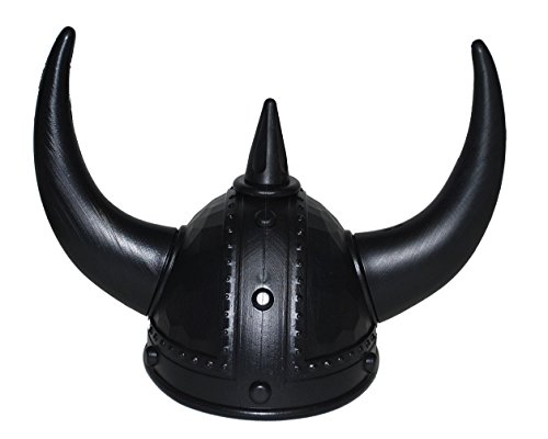 Karneval-Klamotten Wikinger-Helm für Erwachsene schwarz mit Hörner Nordmann-Helm Karneval Hut Wikinger von Karneval-Klamotten
