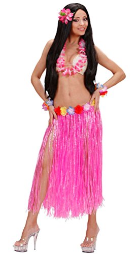 Kostüm Hawaii Rock Karibik rosa lang Dame Kostüm Karneval Sommerparty Damenkostüm Einheitsgröße von Karneval-Klamotten