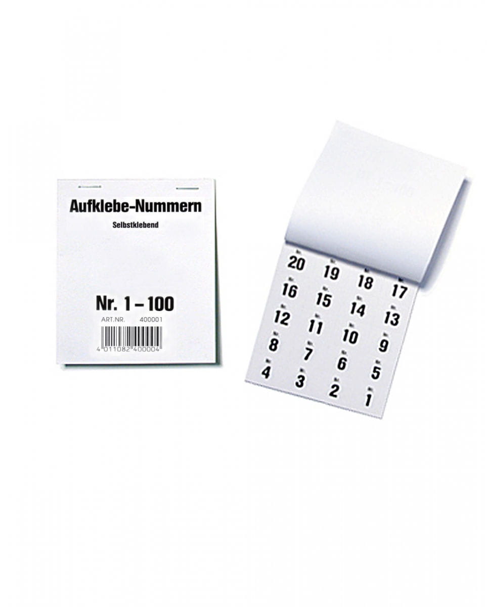 100 Stück Aufklebe-Nummern für Tombolas 801 - 900 von Karneval Universe