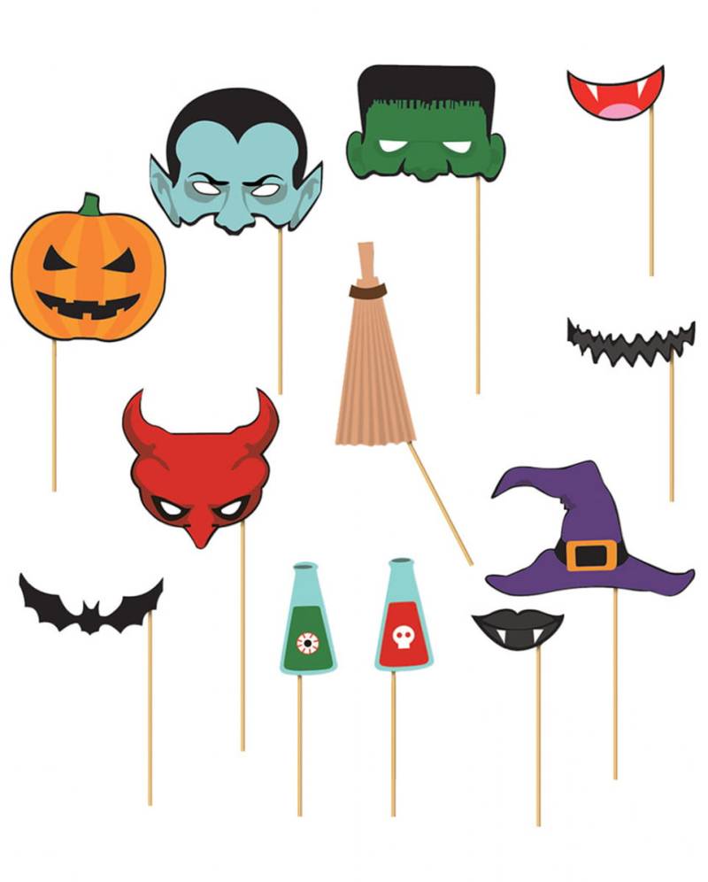 12er Pack Halloween Fotobox Accessoires bestellen von Karneval Universe