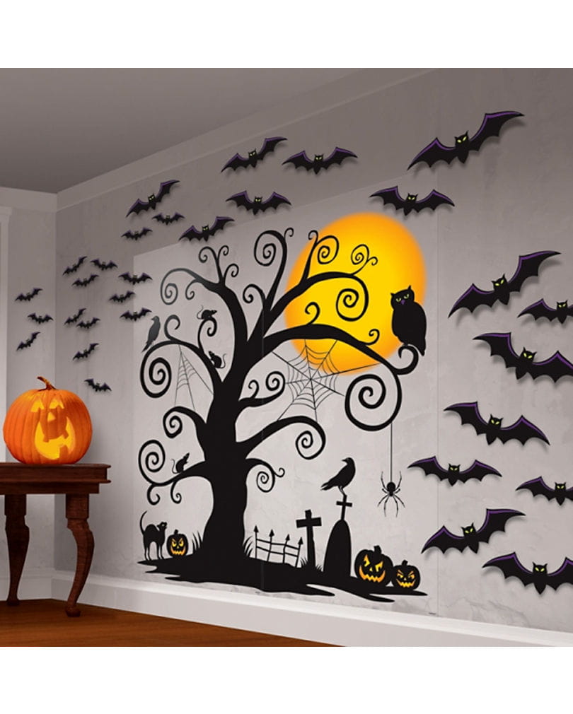 32-teilige Spooky Wand Dekoration für die Halloween Party von Karneval Universe