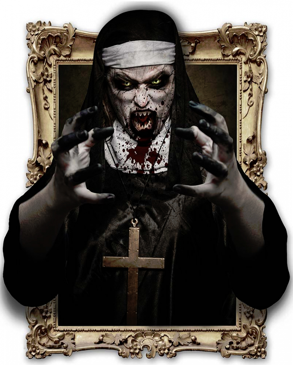 3D Deko Folie Zombie Nonne selbstklebend ordern ★ von Karneval Universe
