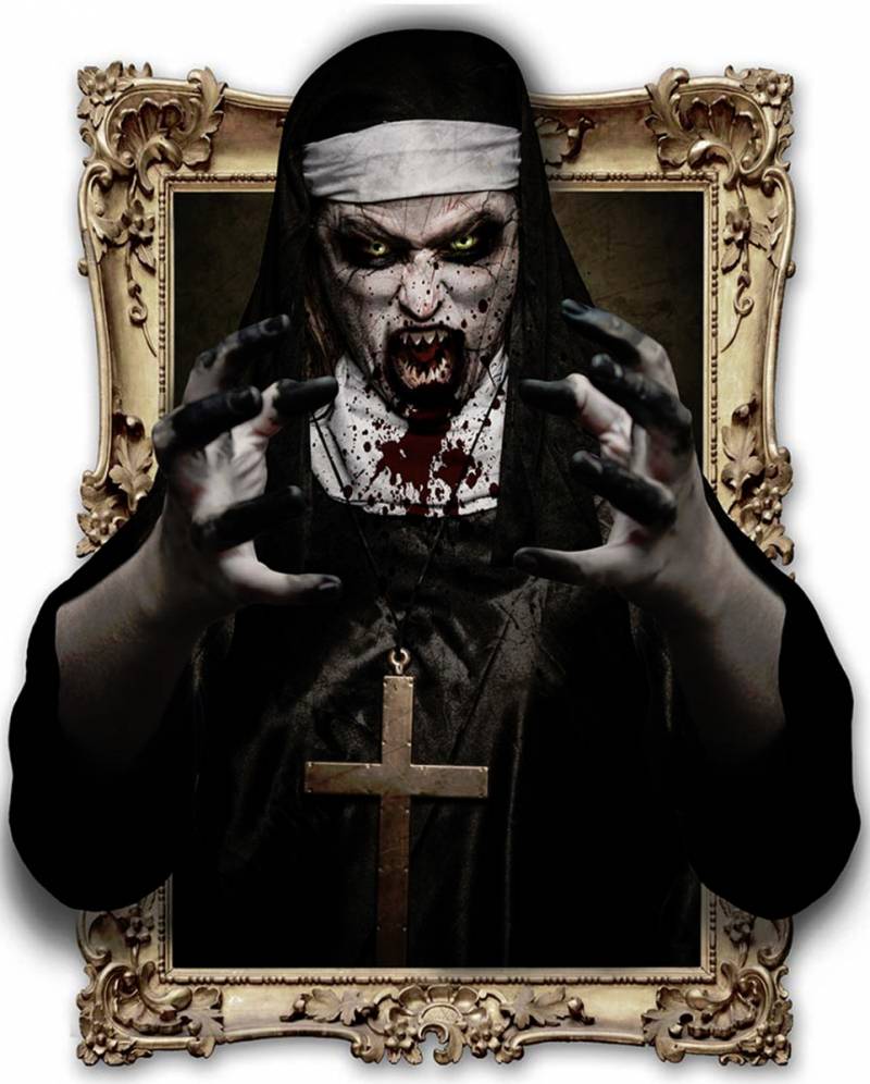 3D Deko Folie Zombie Nonne selbstklebend ordern ★ von Karneval Universe