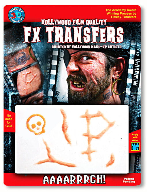 3D Tattoo Piraten Narben  Latexfreie Halloween Wunden von Karneval Universe