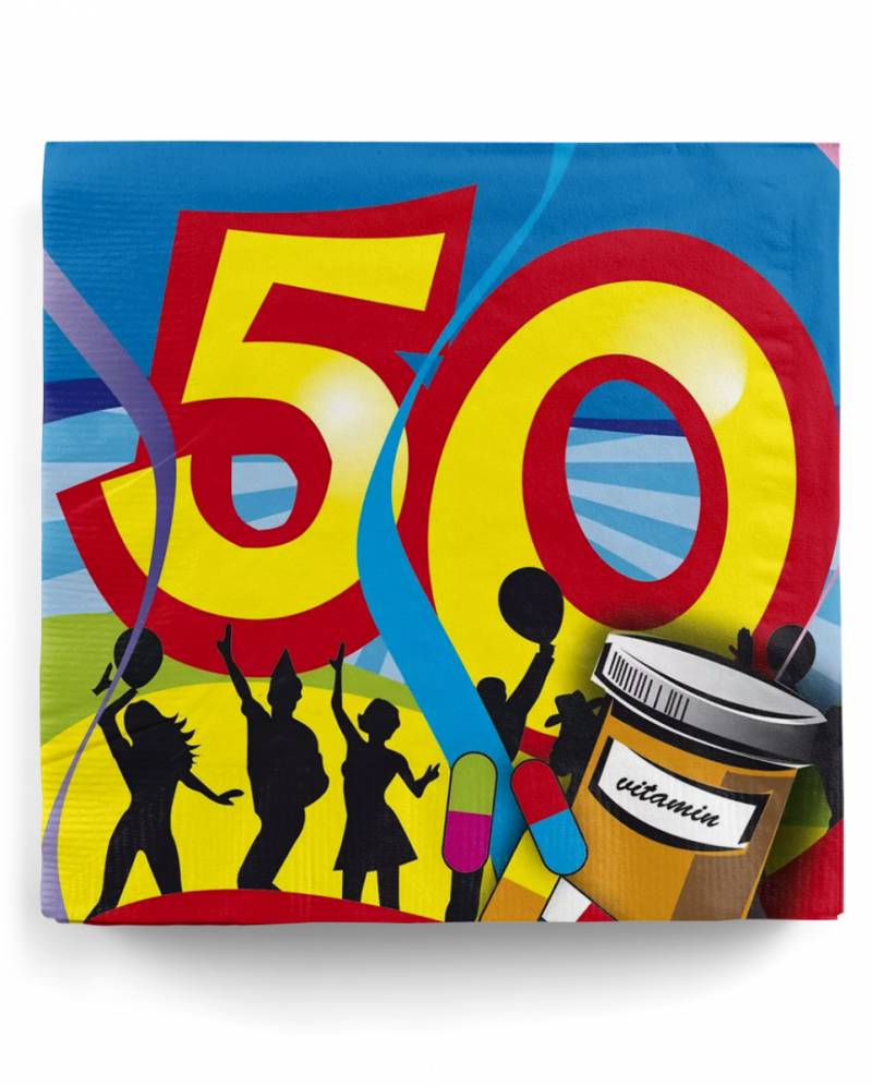 50. Geburtstag Servietten Swirls ✰ ordern von Karneval Universe