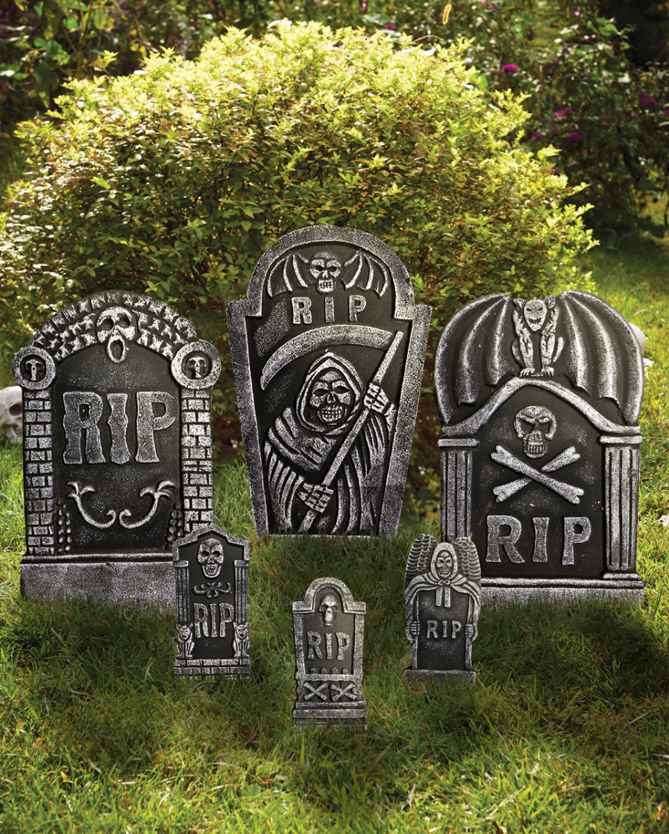 6-teiliges Halloween Grabstein Set 48cm für Halloween von Karneval Universe