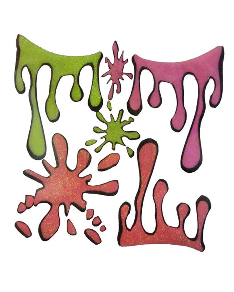 80er Jahre Body Art Glitzer Tattoo  Kostümzubehör von Karneval Universe