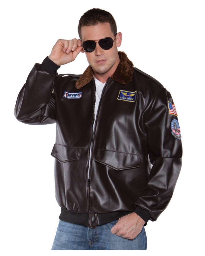 Airforce Flieger Jacke ➔ Piloten Kostüm One Size von Karneval Universe