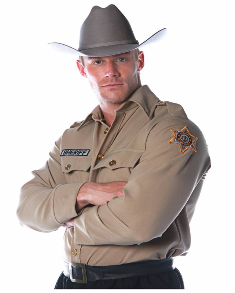 Amerikanischer Sheriff Hemd für Männer XXL von Karneval Universe