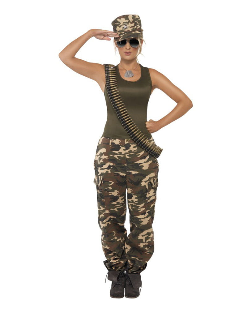 Army Camo Damenkostüm   Armee Verkleidung für Damen L von Karneval Universe