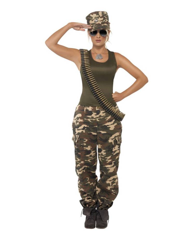 Army Camo Damenkostüm   Armee Verkleidung für Damen L von Karneval Universe