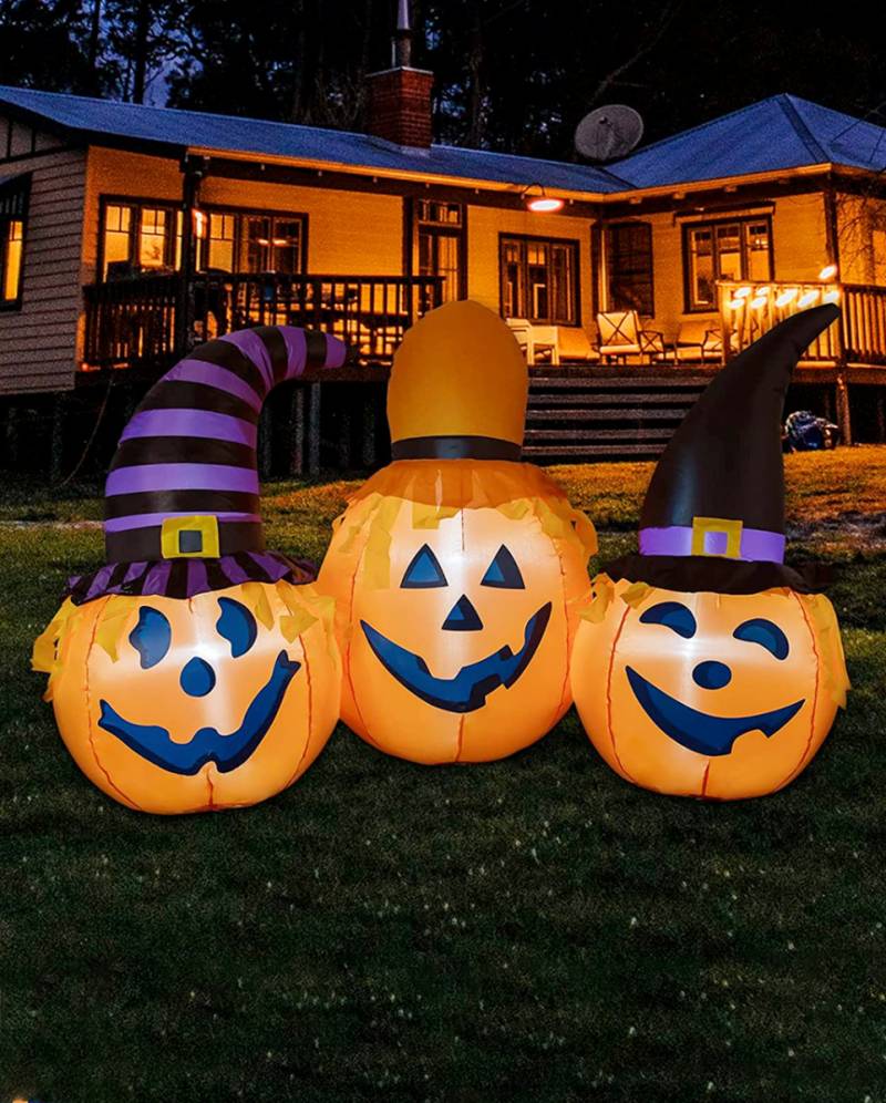 Aufblasbares leuchtendes Halloween Trio 120 cm