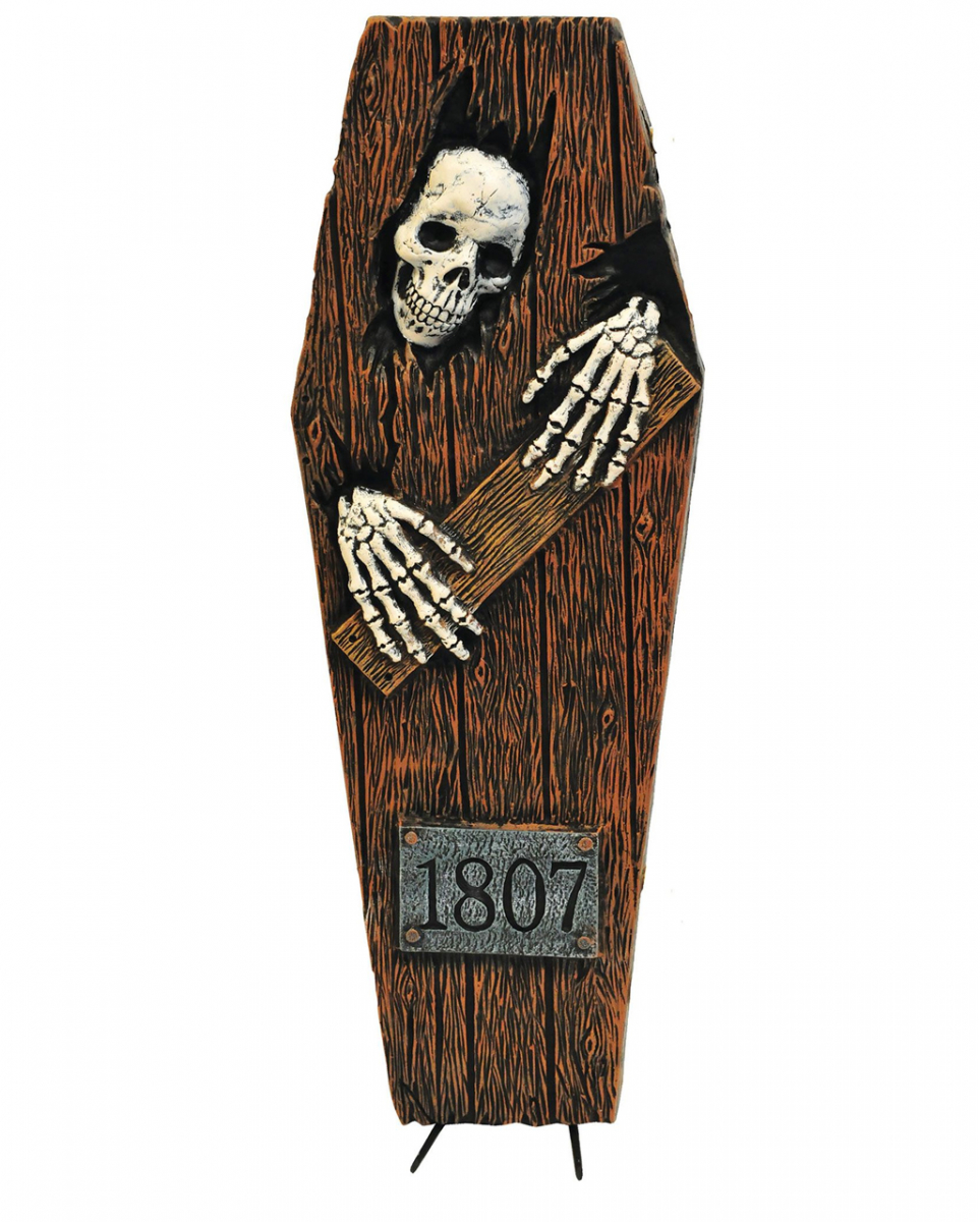 Aus Sarg ausbrechendes Skelett 69cm  Horror Deko von Karneval Universe