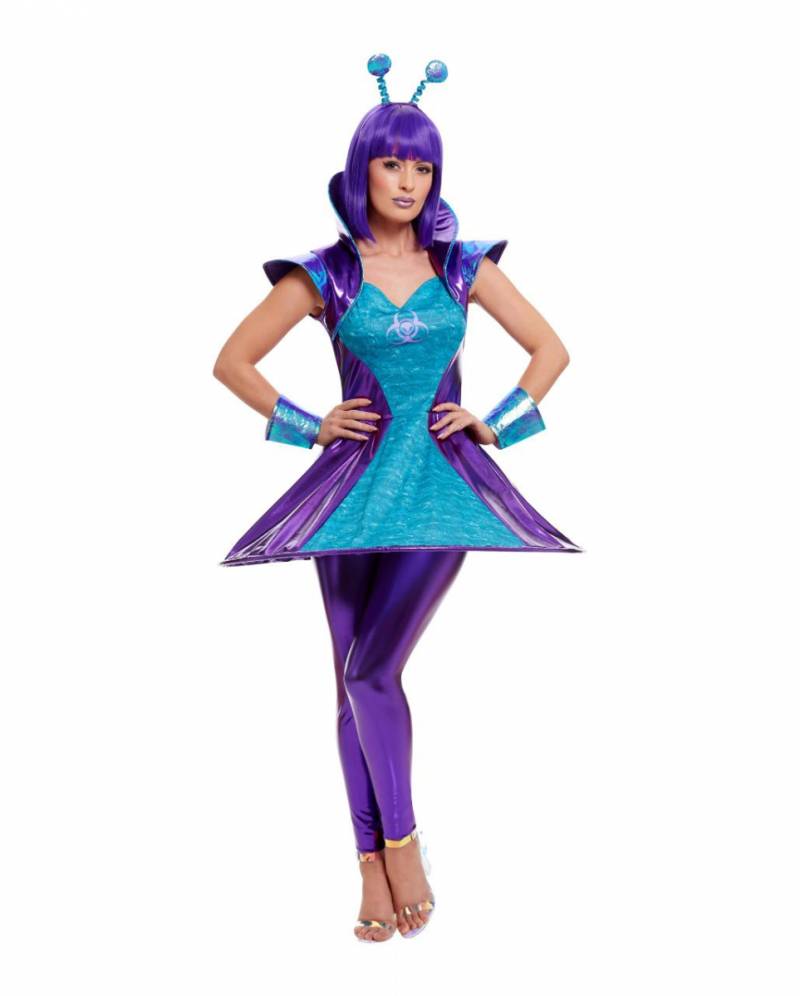 Ausserirdisches Damenkostüm Lila für Karneval & Fasching M von Karneval Universe