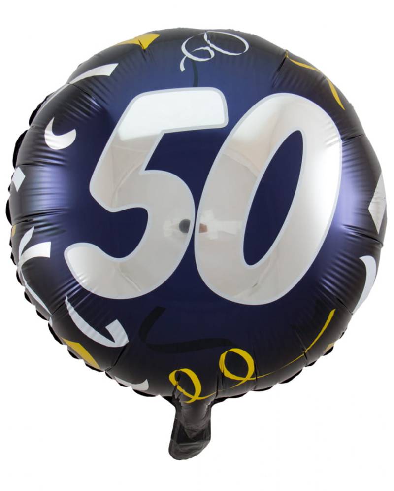 Ballon mit Zahl 50 schwarz-gold 45 cm  als Deko von Karneval Universe
