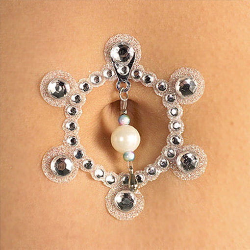 Bauchnabel Schmuck mit Strass -Bauchnabel Aufkleber von Karneval Universe
