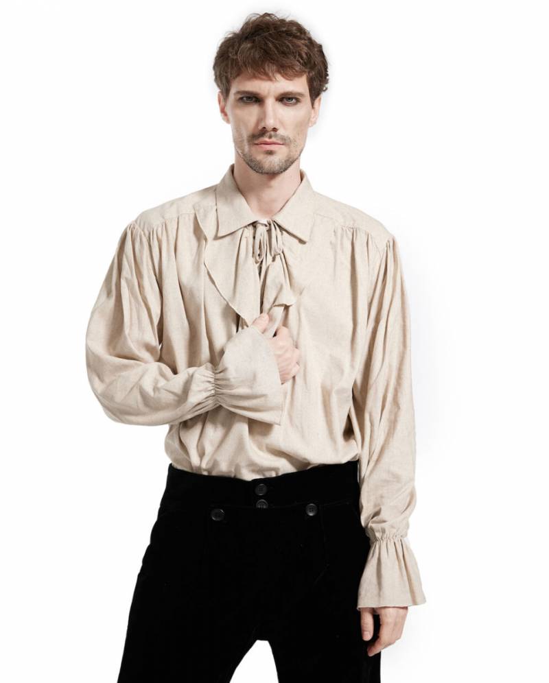 Beiges Piratenhemd Deluxe im Leinen Style ordern ★ 2XL von Karneval Universe