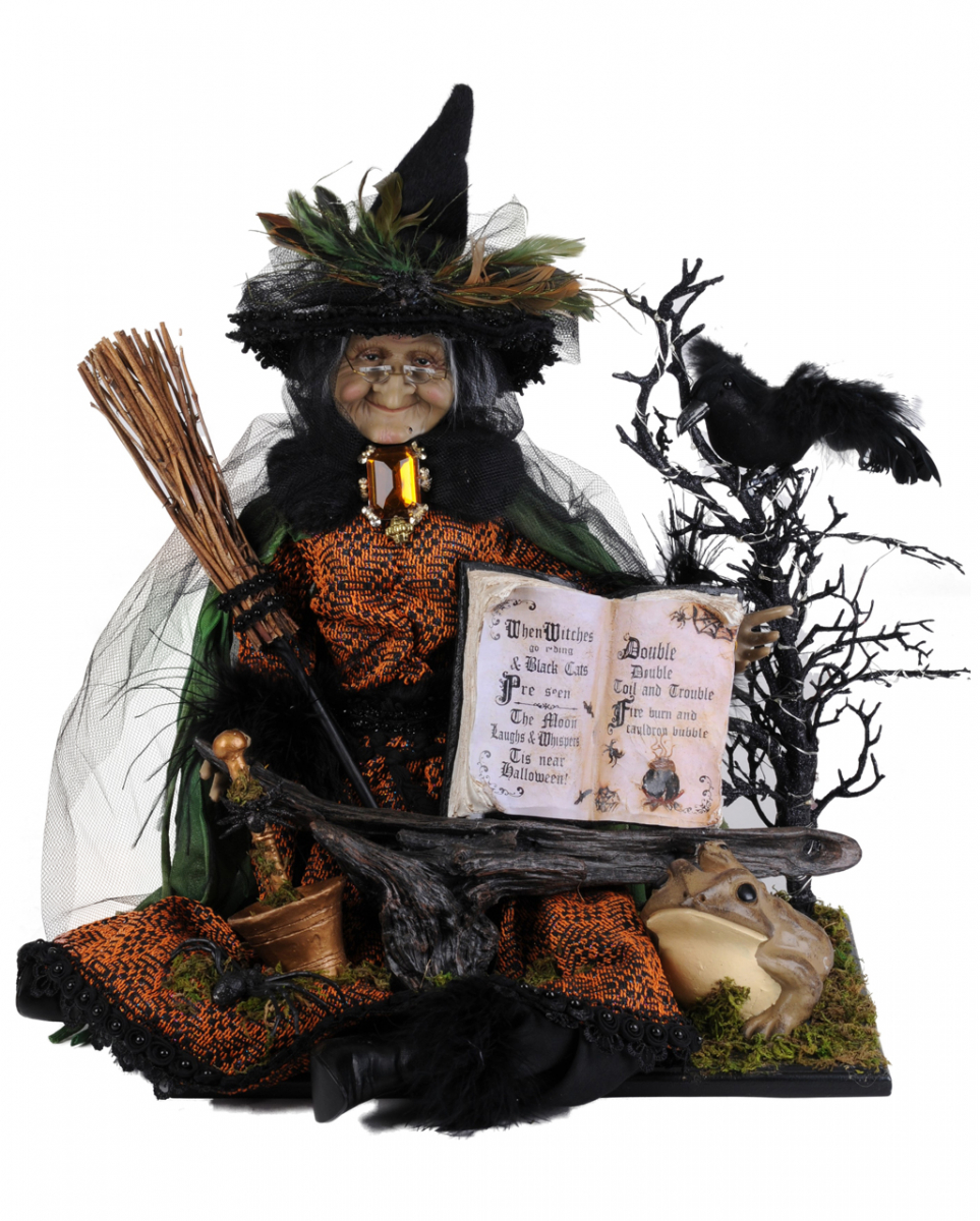 Beleuchtete Geisterhexe mit Kröte & Zauberbuch 50cm ✰ Beleuchtete Geisterhexe mit Kröte & Zauberbuch 50cm ✰ von Karneval Universe