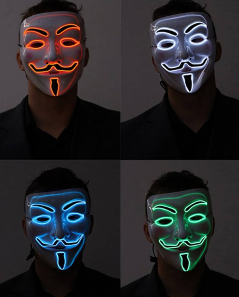 Beleuchtete Vendetta LED Maske  HIER klicken & ordern! von Karneval Universe