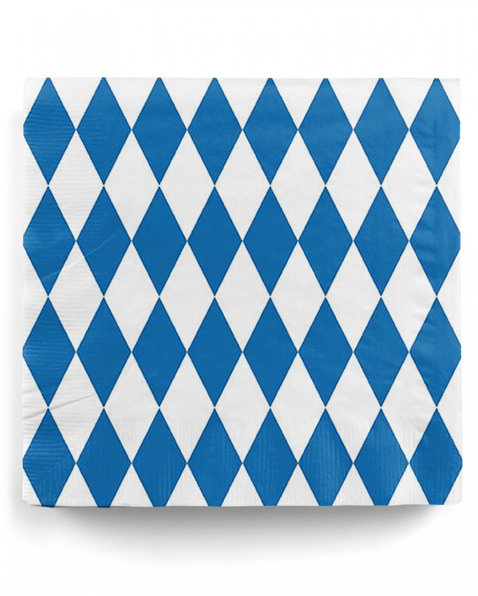 Blau-Weiße Rauten Servietten 20 St. günstig kaufen von Karneval Universe