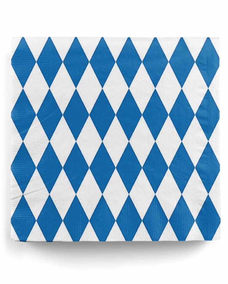 Blau-Weiße Rauten Servietten 20 St. günstig kaufen von Karneval Universe