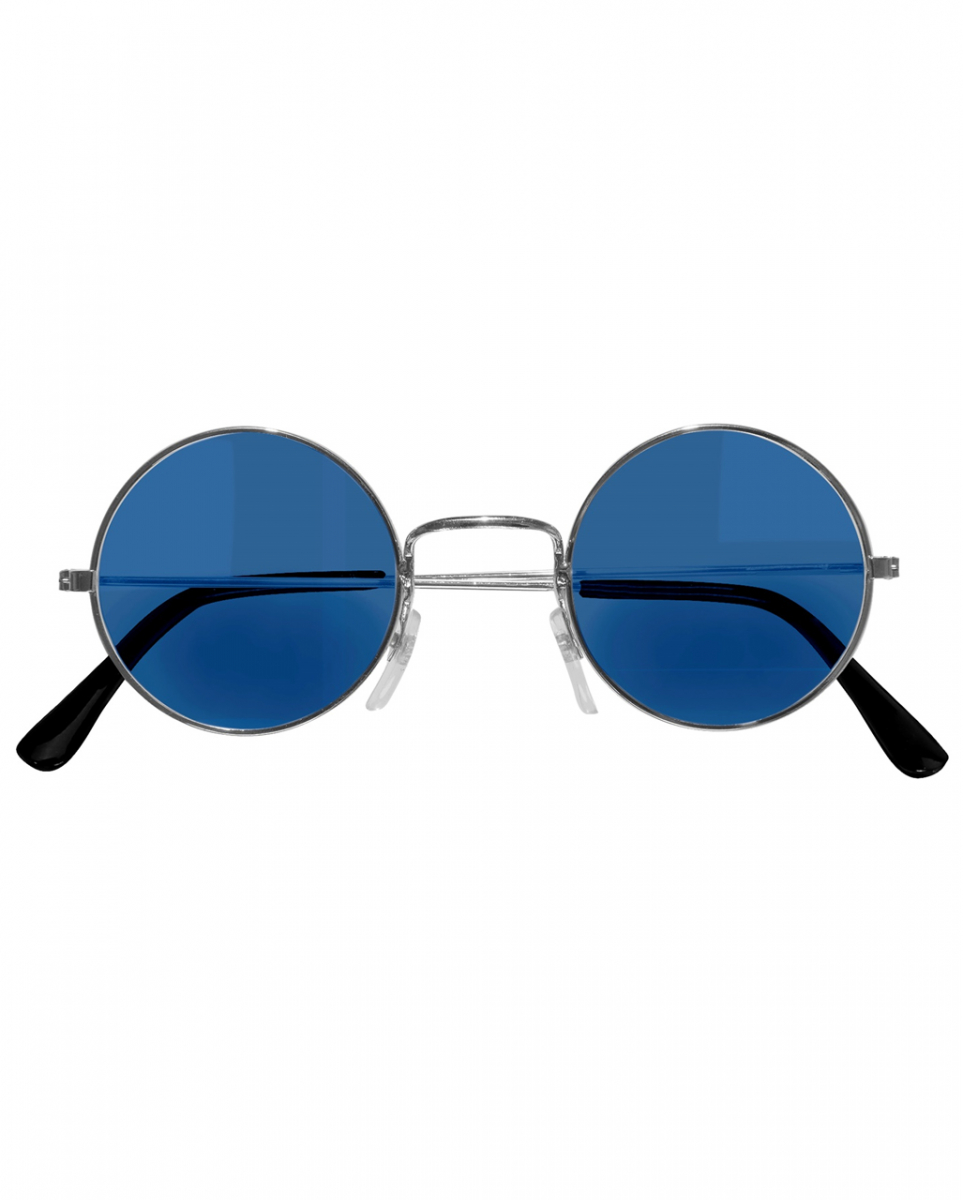 Blaue 70er Sonnenbrille Hippiebrille Kostümzubehör von Karneval Universe
