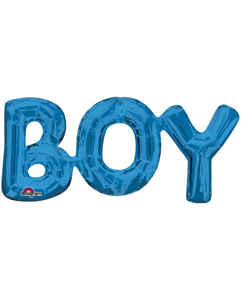 Blauer Schriftzug Boy Folienballon ❤ Geschenkidee von Karneval Universe