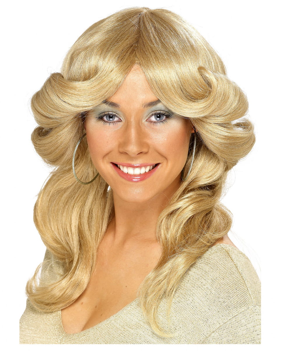 Blonde 70er Jahre Perücke für Karneval & Fasching von Karneval Universe