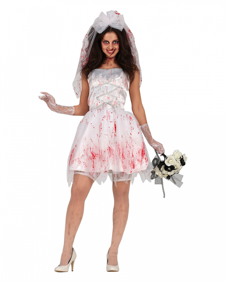 Blutverschmiertes Horrorbraut Kostüm kaufen M von Karneval Universe