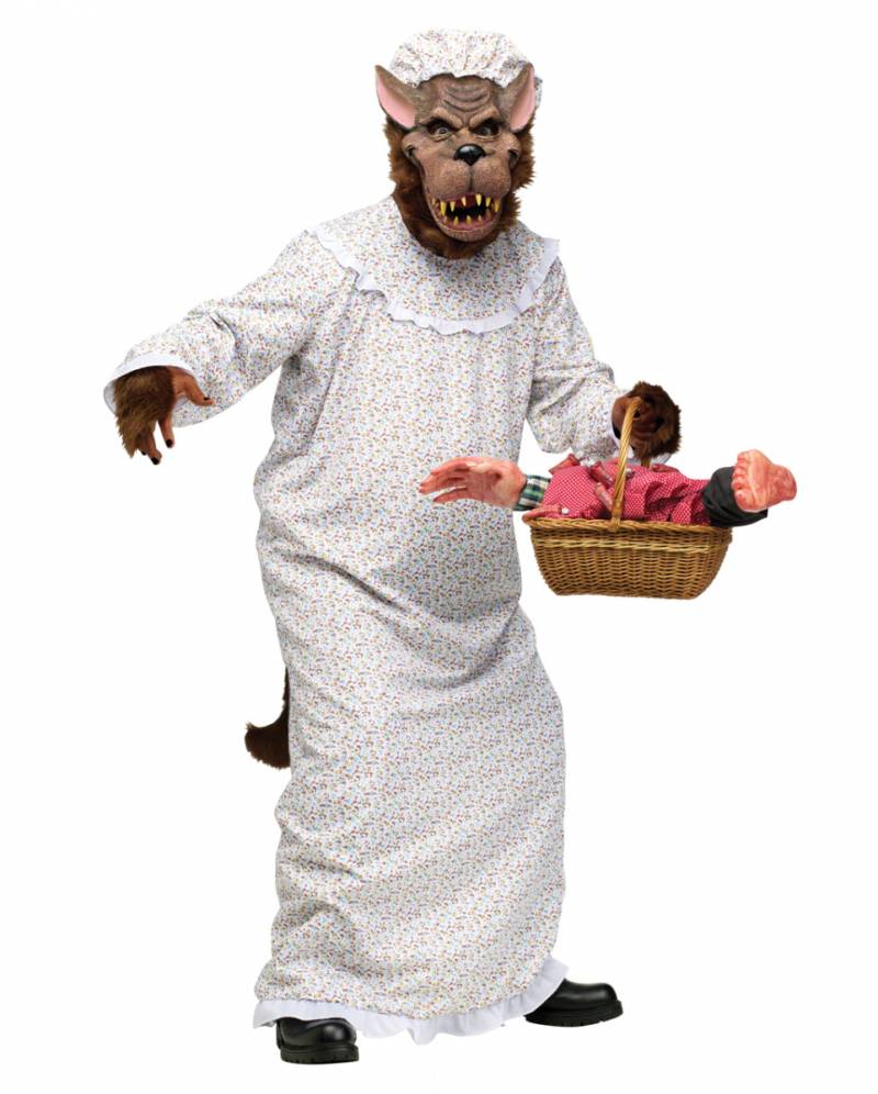 Böser Wolf im Oma Kostüm Märchenkostüm von Karneval Universe