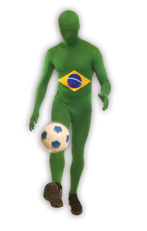 Brasilien Funsuit   Werde mit dem Fan-Anzug zum  Brasilianer L von Karneval Universe