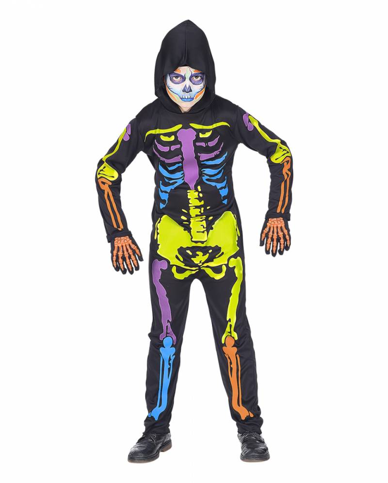 Bunter Kinder Skelett Overall  Halloweenkostüme 5-7 Jahre von Karneval Universe
