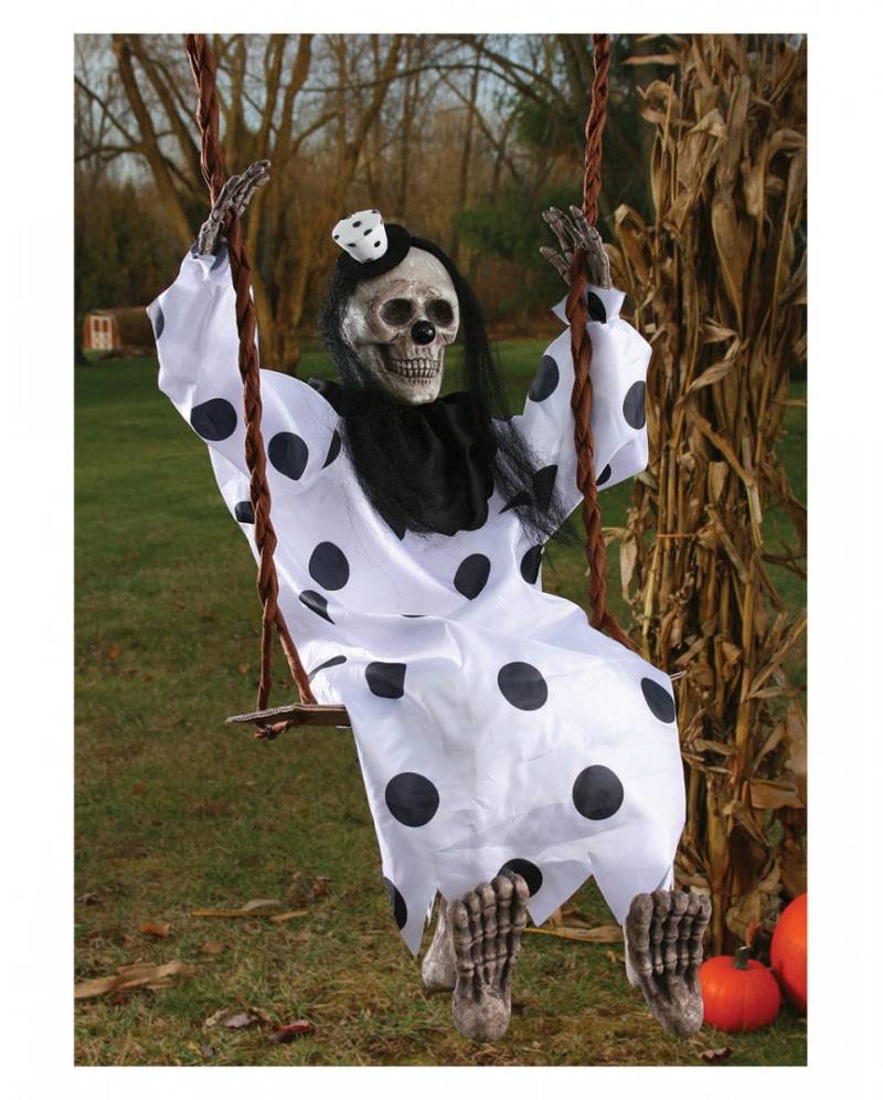 Clown Skelett Geist auf der Schaukel  Halloween Deko für Grusel von Karneval Universe