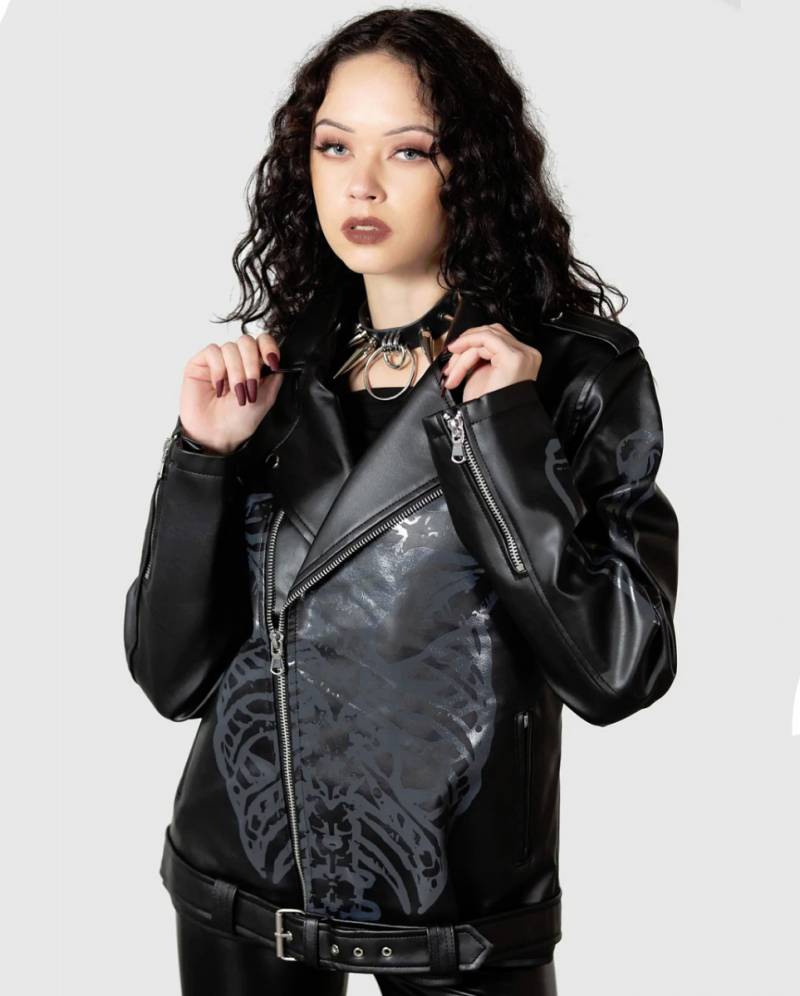 Craniocaudal Biker Jacke KILLSTAR Damen Gothic Mode M von Karneval Universe