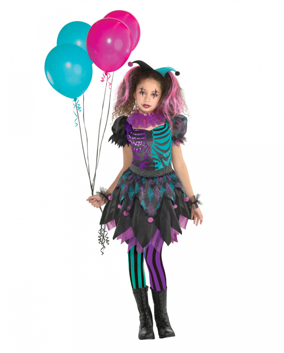 Crazy Harlequin Mädchenkostüm für Halloween? L 8-10 Jahre von Karneval Universe