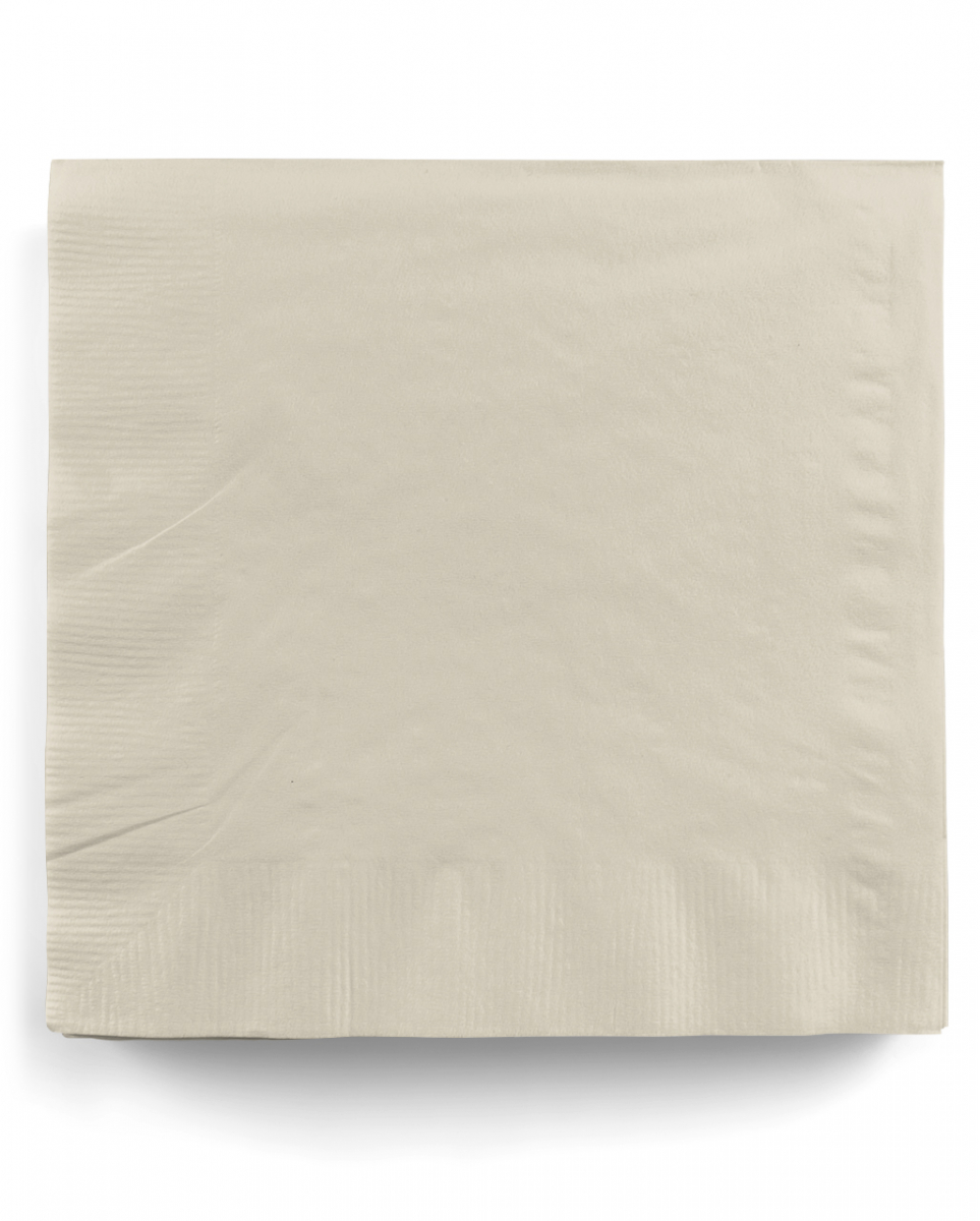 Cremefarbene Papierservietten 20 St. als Tischdeko von Karneval Universe