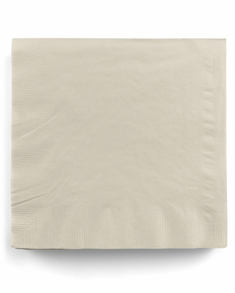 Cremefarbene Papierservietten 20 St. als Tischdeko von Karneval Universe