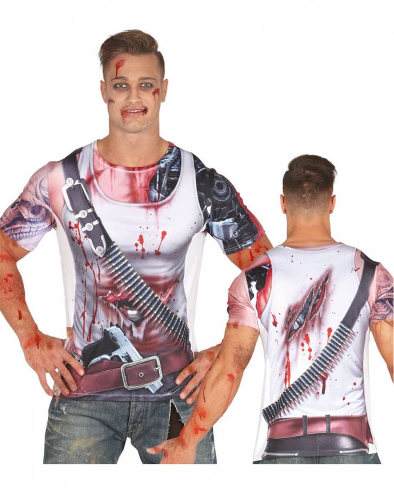 Cyborg T-Shirt für Herren Kostümzubehör One Size von Karneval Universe