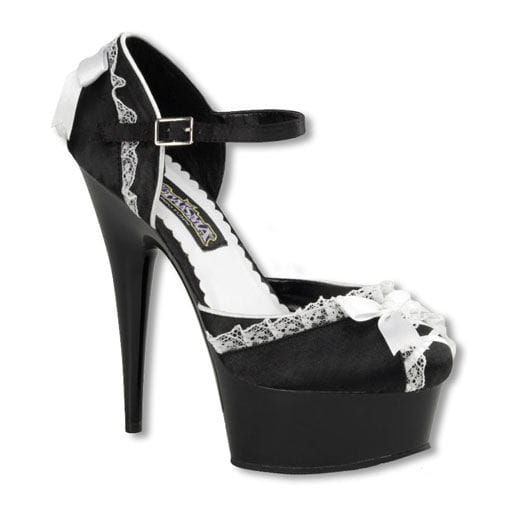 Damen Pumps mit Schleife Gothic Lolita Rockabilly Fashion 36 von Karneval Universe