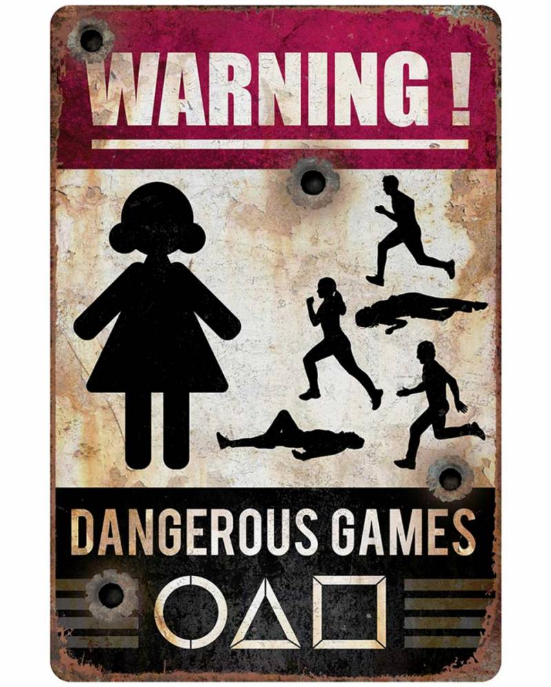 Dangerous Games Warnschild 24x36 cm  Halloween Schild von Karneval Universe