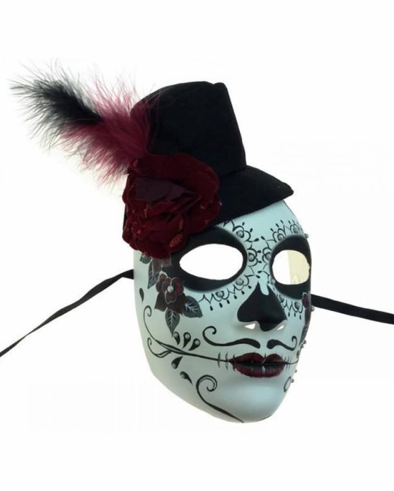 Day of the Dead Maske mit Mini Zylinder ★ von Karneval Universe
