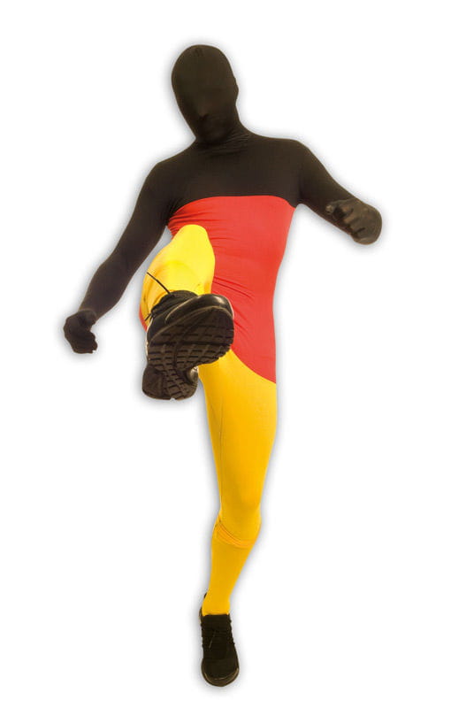 Deutschland Funsuit   Als Fußballfan von Kopf bis Fuß in schwarz, rot, gold S von Karneval Universe