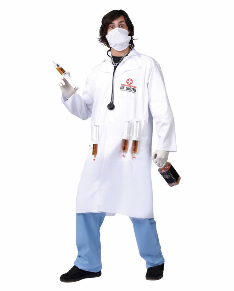 Dr. Shots Arzt Kostüm   Weißer Doktor Kittel  als Party-Kostüm von Karneval Universe