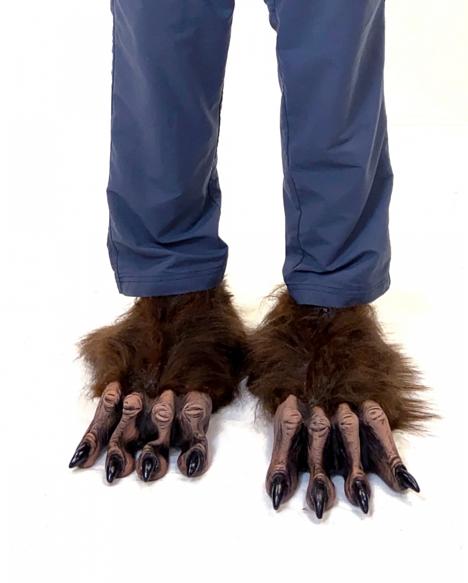 Dunkelbraune Werwolf Füße als Schuhüberzieher für Fasching & von Karneval Universe
