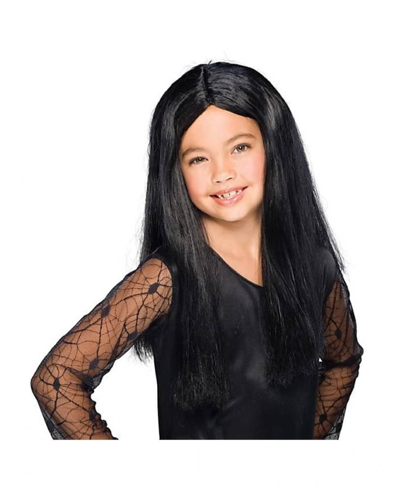 Dunkle Hexen Kinderperücke für Halloween von Karneval Universe