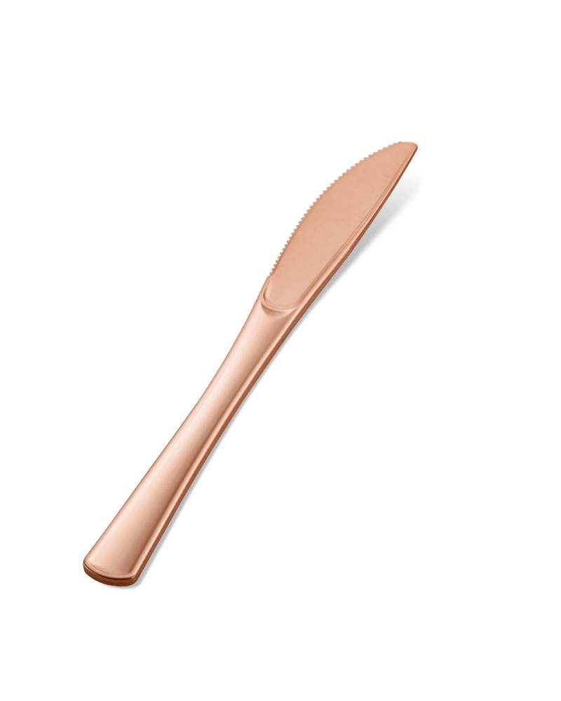 Einweg Messer Rose Gold 12 St. für das Partybuffet von Karneval Universe